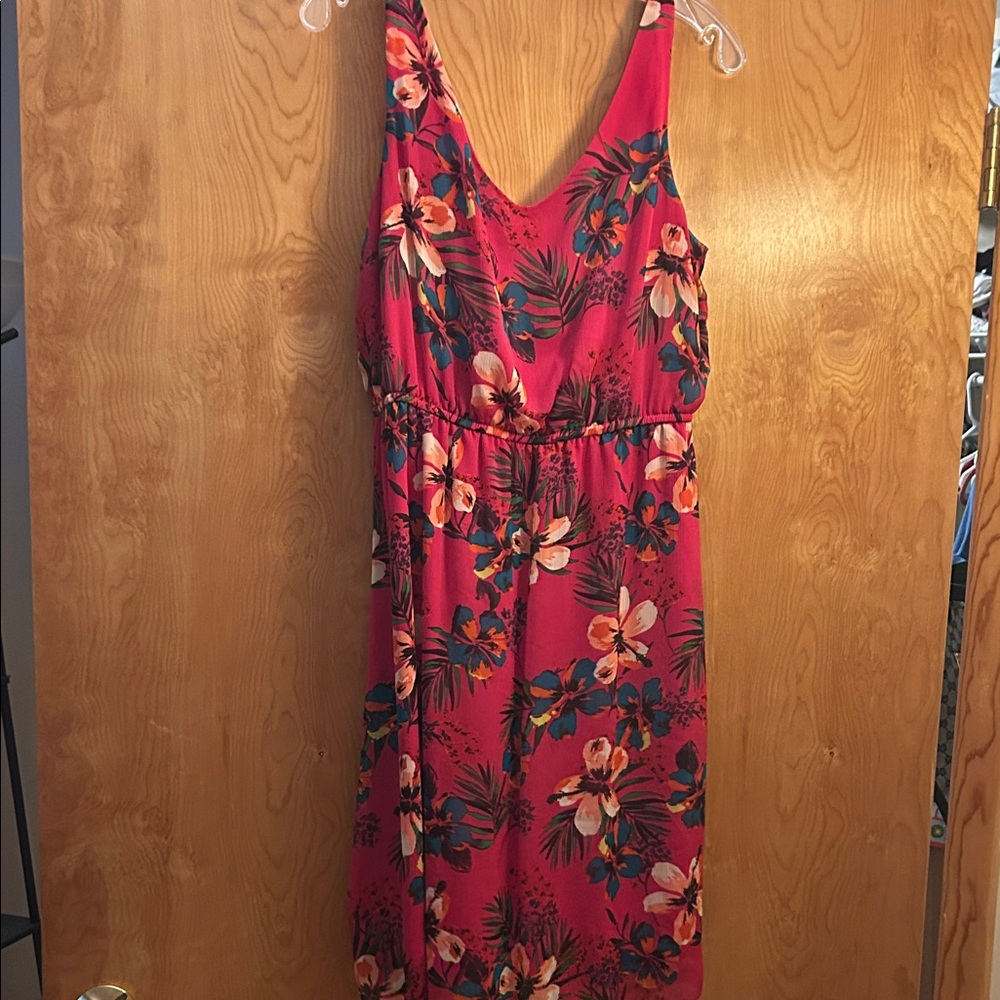 Old Navy Floral V-Neck Mini Dress - Pink and Blue